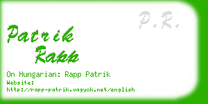 patrik rapp business card